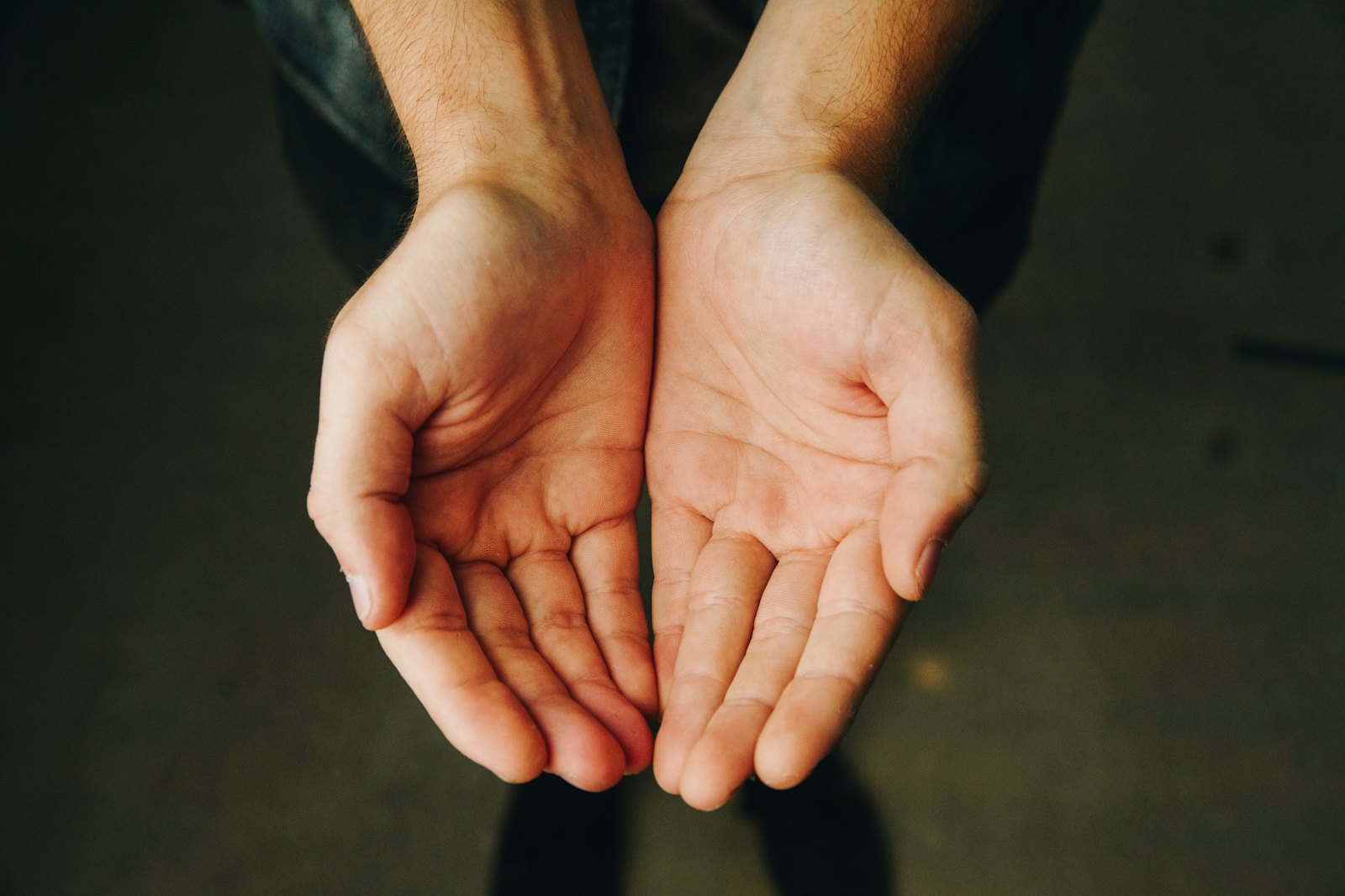 Two open hands held palms up